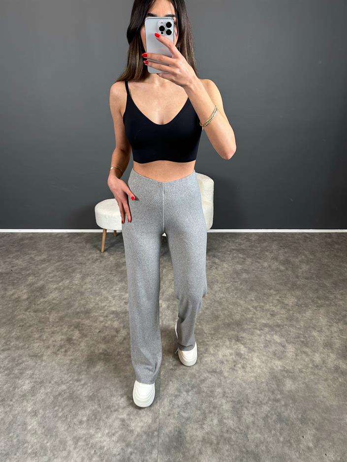 Hully Gri Yumoş Triko Pantolon
