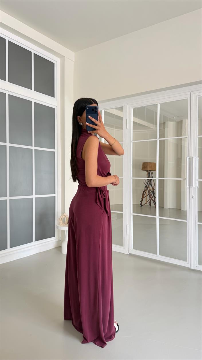 Mürdüm OYS Model Bağlama Detaylı Bluz Beli Lastikli Pantolon İkili Modal Takım GAUS-01662