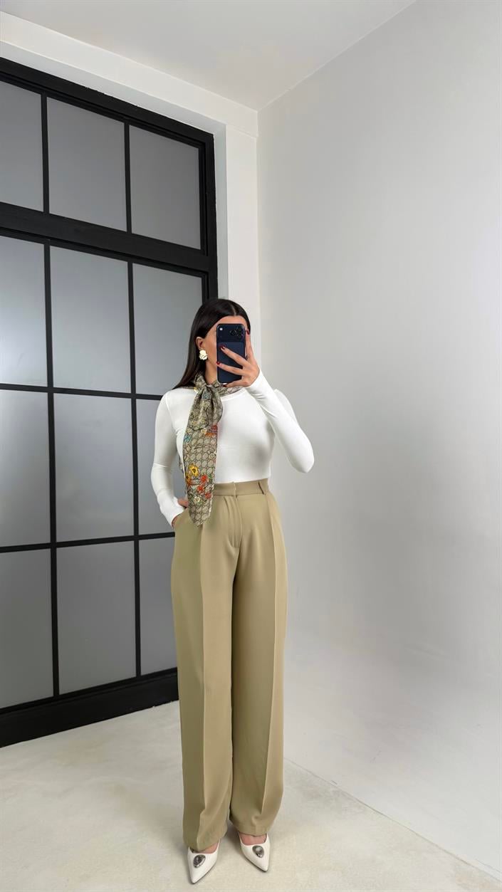 Yeşil Cep Detaylı Palazzo Pantolon GAUS-00803