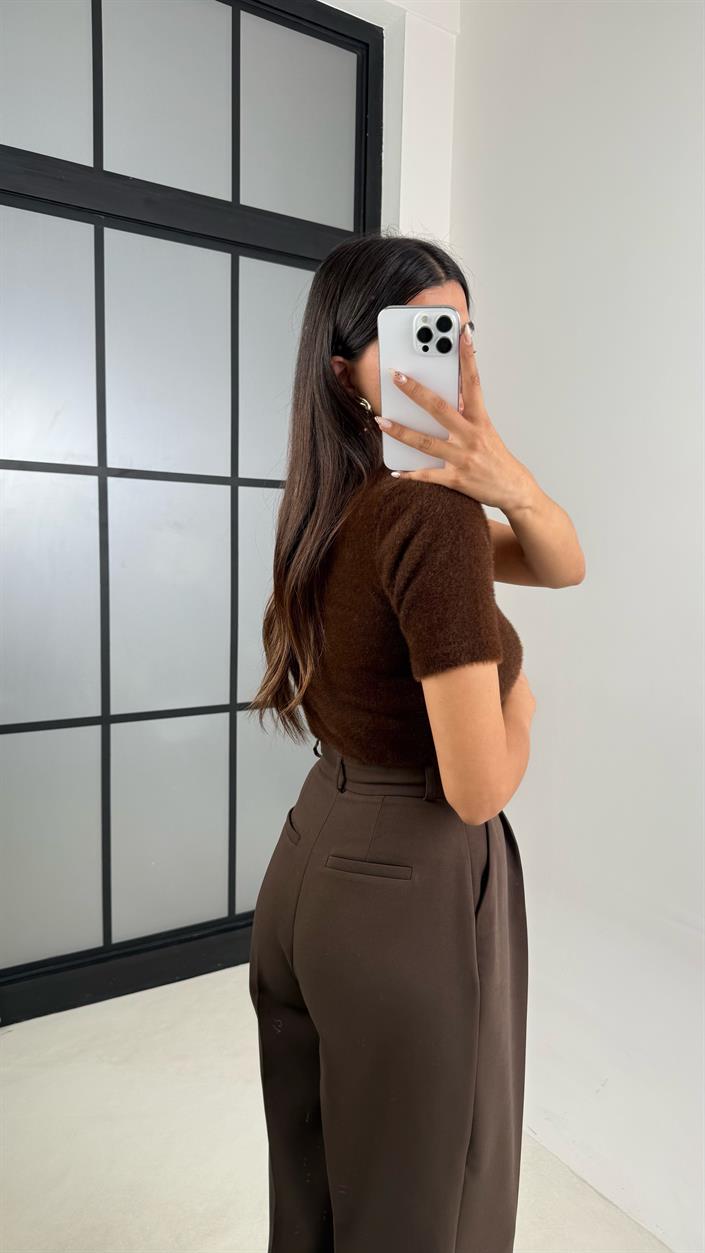 Acı Kahve Cep Detaylı Kumaş Pantolon GAUS-00140