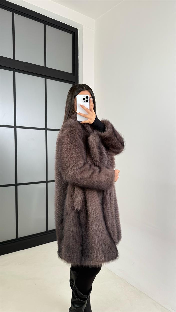 Gri Astarlı Midi Boy Premium Kürk GAUS-00504