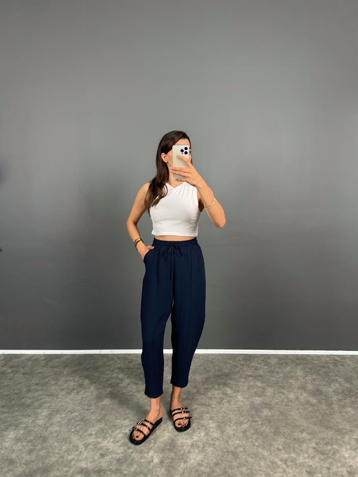 Arion Lacivert Ayrobin Keten Pantolon