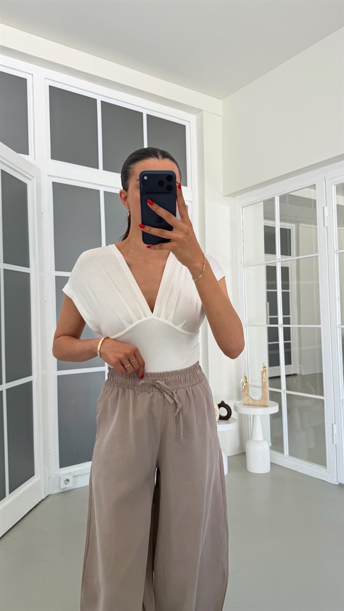Vizon MD Muadil Beli Lastikli Tencel Pantolon GAUS-01848