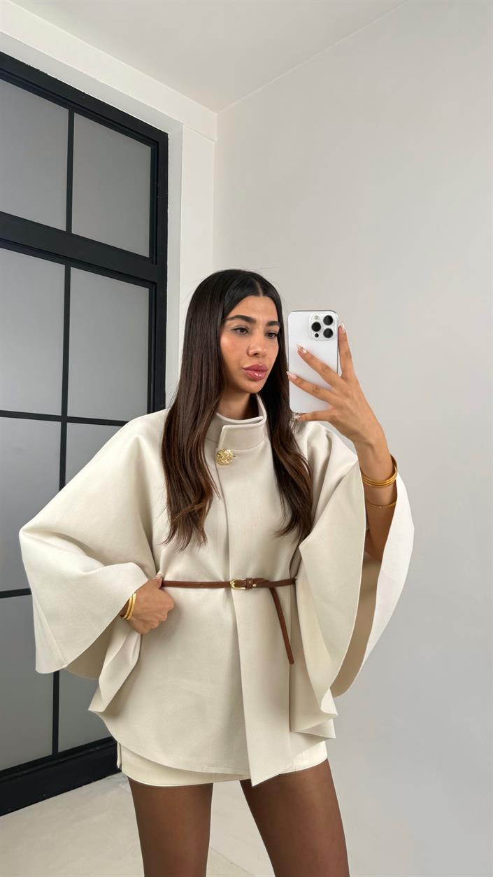 Taş Gina ZR Model Kemerli Kaşe Panço GAUS-0091