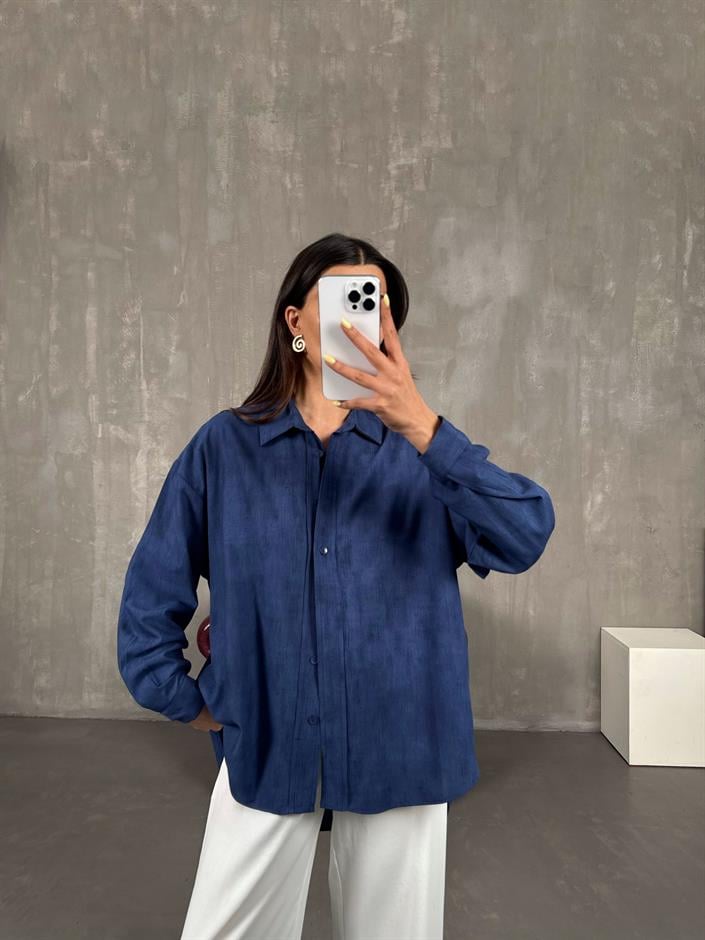 Lacivert Oversize Gömlek Gaus00146