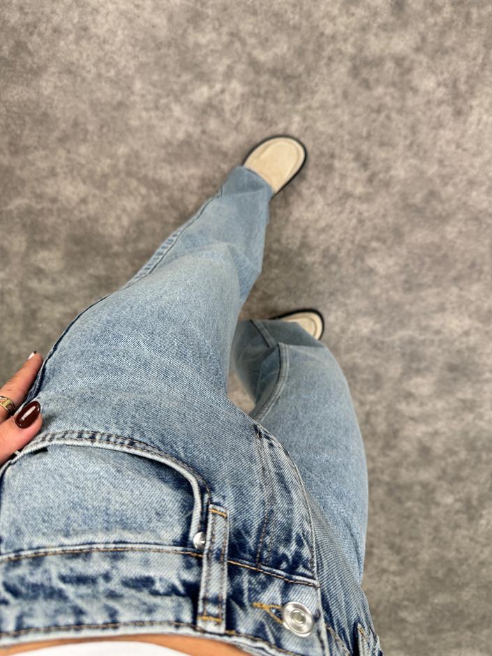 Riva Açık Mavi ZR Model Kesik Paça Palazzo Jean