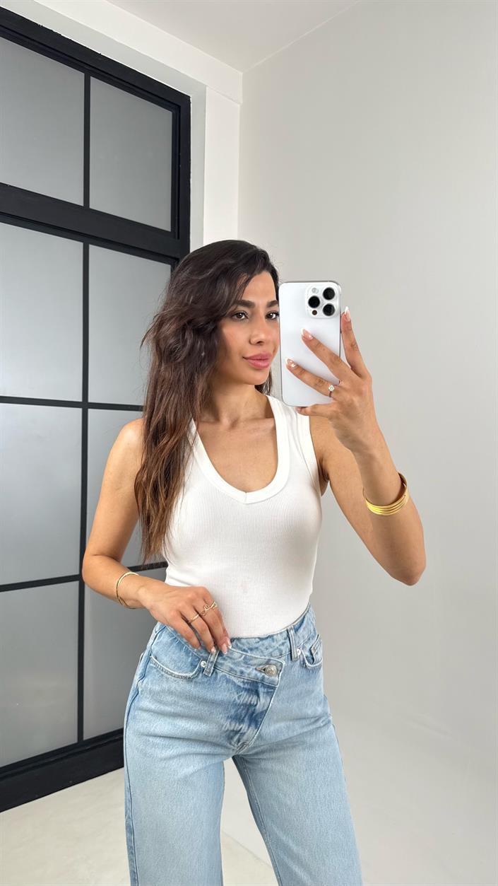 Açık Mavi Paça Katlamalı Straight Jean Gaus00636