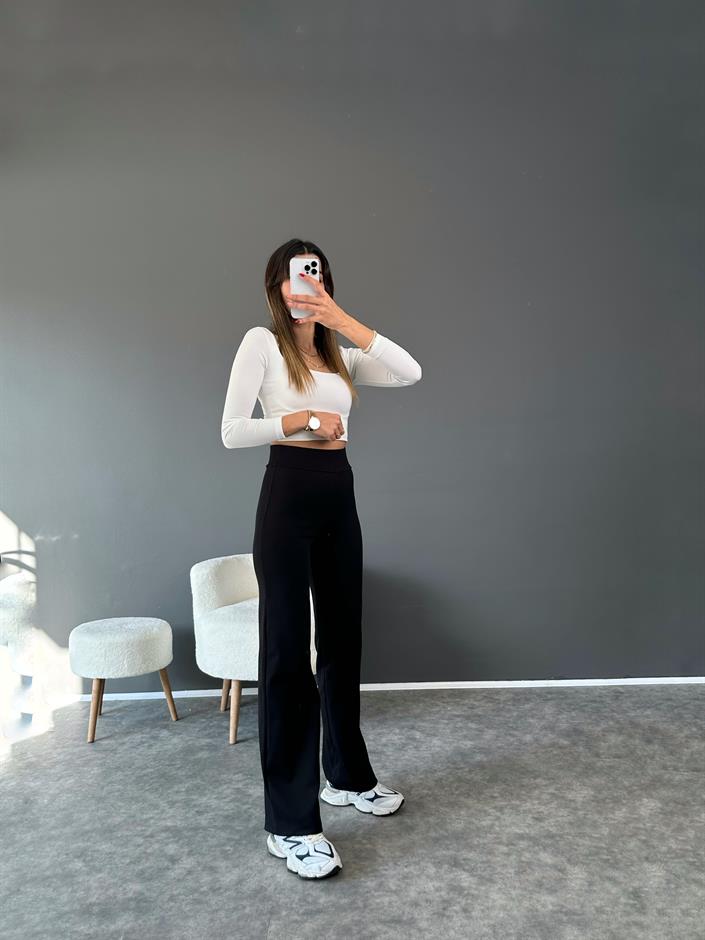 Aris Siyah Şardonlu Fitilli Pantolon 