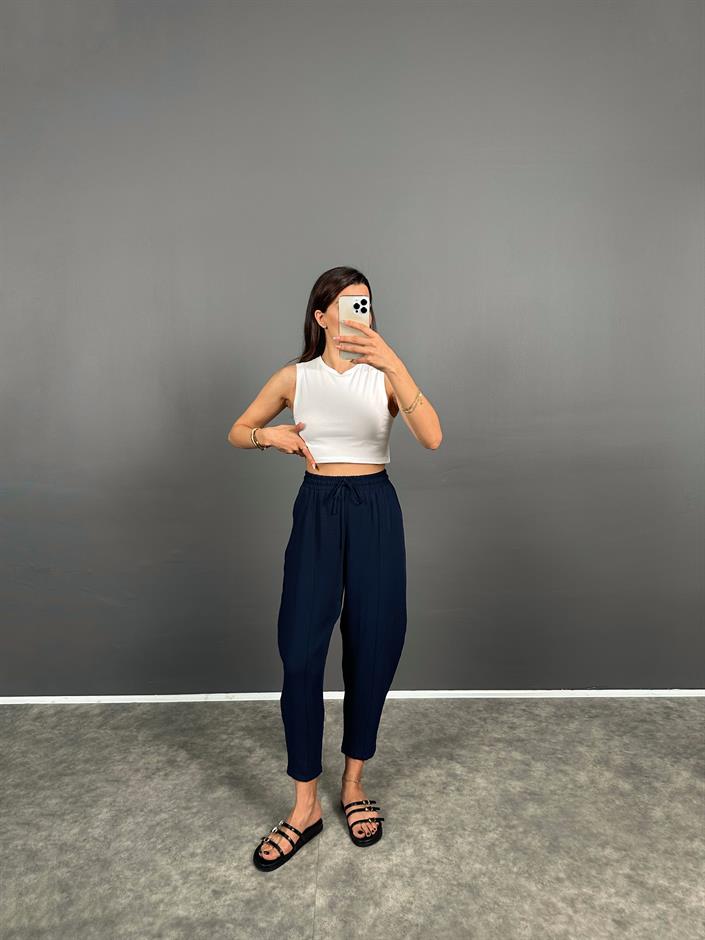 Arion Lacivert Ayrobin Keten Pantolon