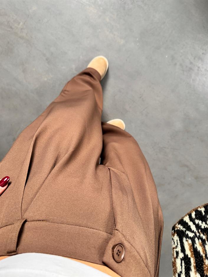 SVN Kahve Kumaş Palazzo Pantolon