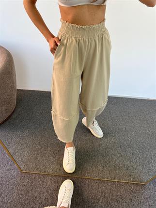 Fica Gabardin Bej Şalvar Pantolon 