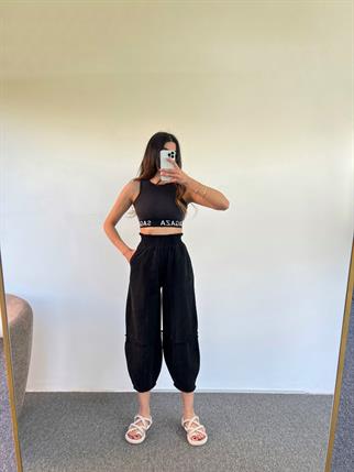 Fica Gabardin Siyah Şalvar Pantolon