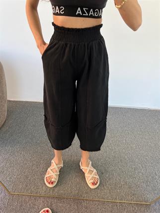 Fica Gabardin Siyah Şalvar Pantolon