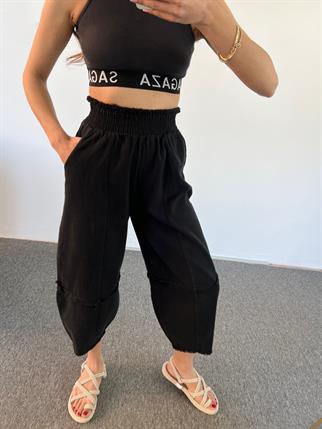 Fica Gabardin Siyah Şalvar Pantolon