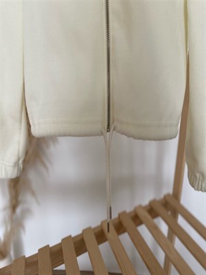 GRENA Beyaz Kapüşonlu Sweatshirt Ceket