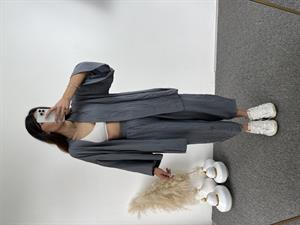 Gri Gofre Kimono Takım 