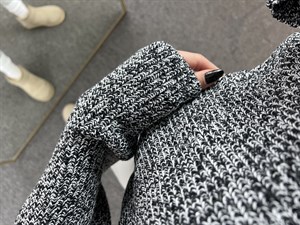 Gri Kırçıllı Oversize Kazak 