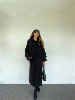 Griff Premium Siyah Kuşaklı Kaban 