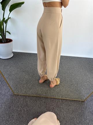 Guga Bej Paçası Lastikli Pantolon