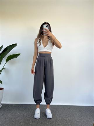 Guga Gri Paçası Lastikli Pantolon