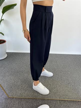 Guga Lacivert  Paçası Lastikli Pantolon