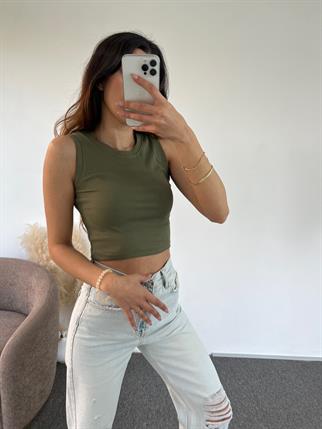 Haki Halter Crop