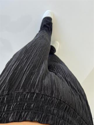 James Siyah Piliseli Yüksek Bel Pantolon 