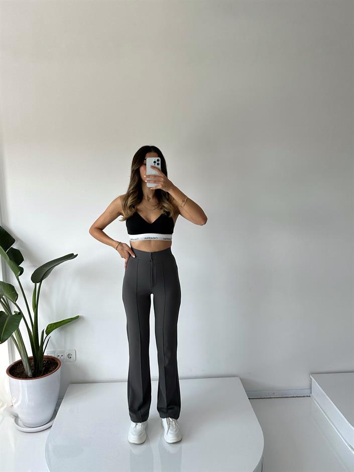 Jeremy Gri Çımalı Pantolon