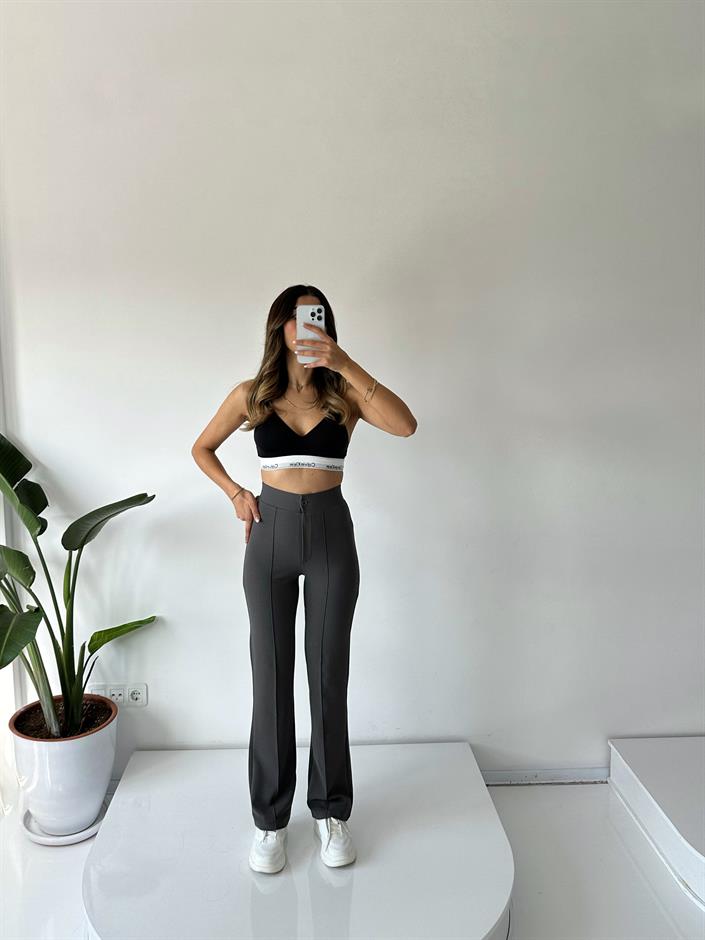 Jeremy Gri Çımalı Pantolon