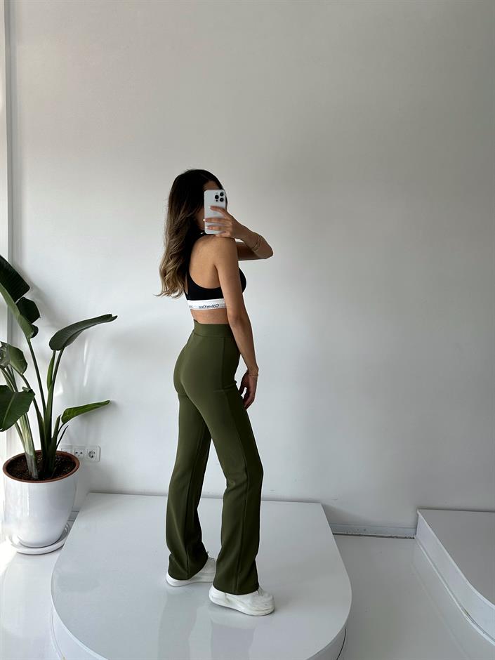 Jeremy Haki Yeşil Çımalı Pantolon