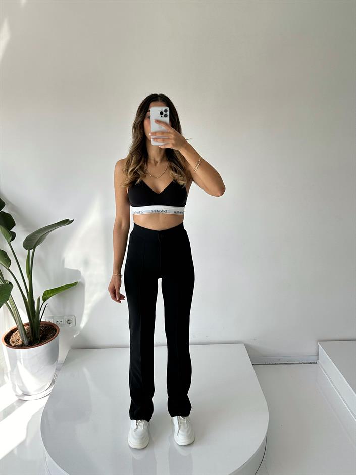 Jeremy Siyah Çımalı Pantolon 