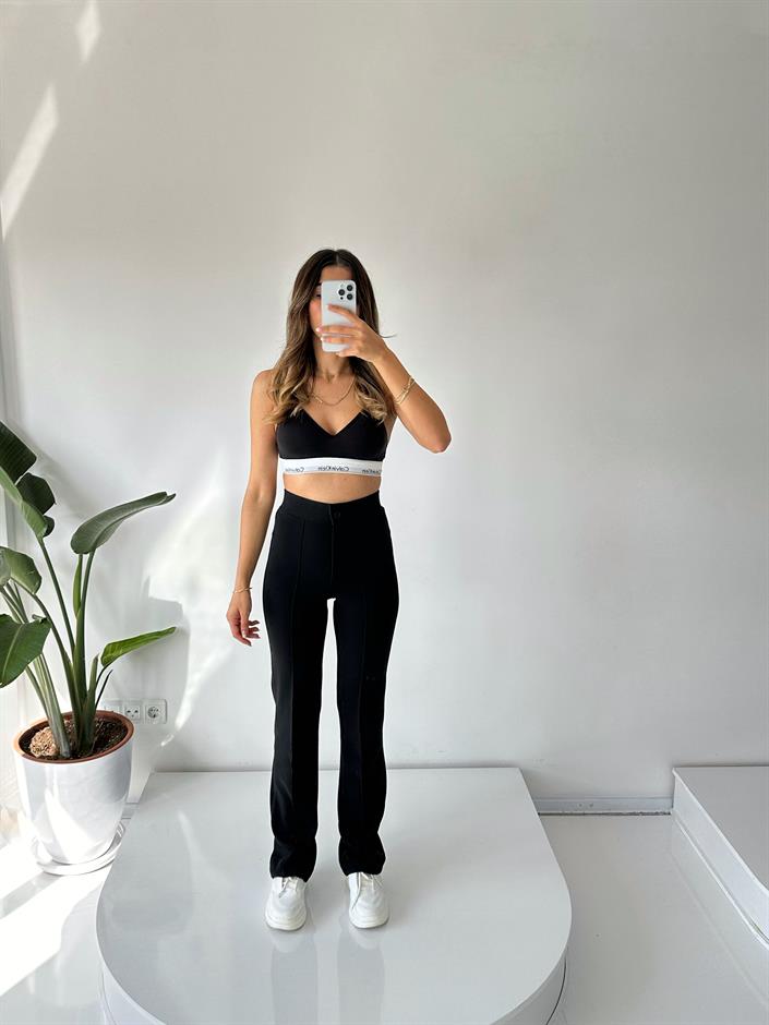 Jeremy Siyah Çımalı Pantolon 