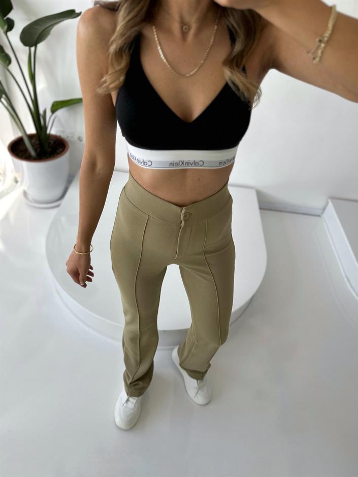 Jeremy Yağ Yeşili Çımalı Pantolon