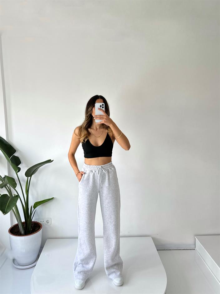 Jimmy Gri Şardonlu Eşofman Altı