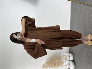 Kahve Gofre Kimono Takım 