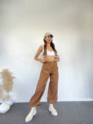 Kahverengi Paraşüt Pantolon 