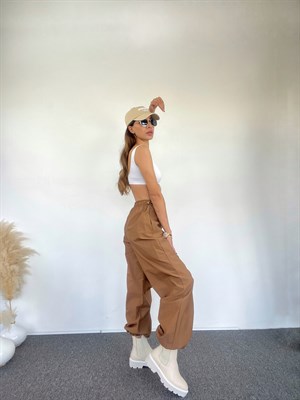 Kahverengi Paraşüt Pantolon 