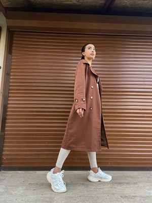 Kahverengi Premium Trençkot