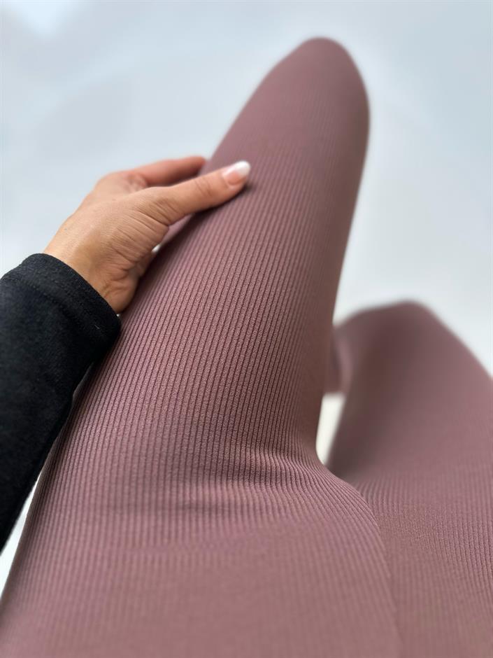 Kahverengi Şardonlu Fitilli Toparlayıcı Tayt