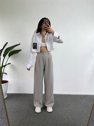 Kaj Açık Gri Palazzo Pantolon