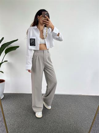 Kaj Açık Gri Palazzo Pantolon