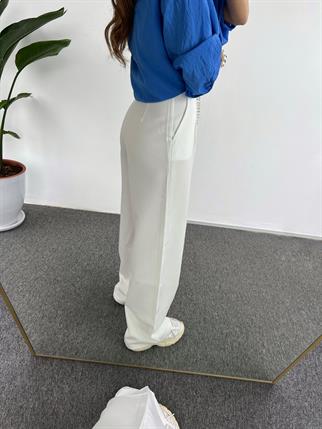 Kaj Beyaz Palazzo Pantolon