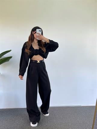 Kaj Siyah Palazzo Pantolon 