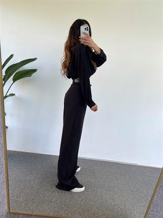 Kaj Siyah Palazzo Pantolon 