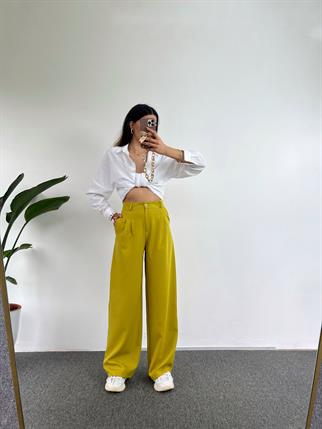 Kaj Yağ Yeşili Palazzo Pantolon