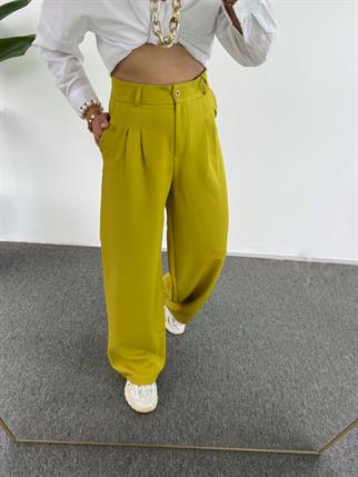 Kaj Yağ Yeşili Palazzo Pantolon