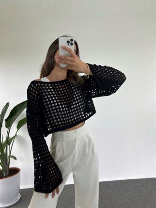 Katarina Siyah Ajurlu Triko
