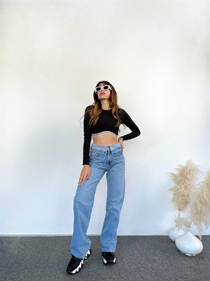 Kemer Detaylı Denim Pantolon