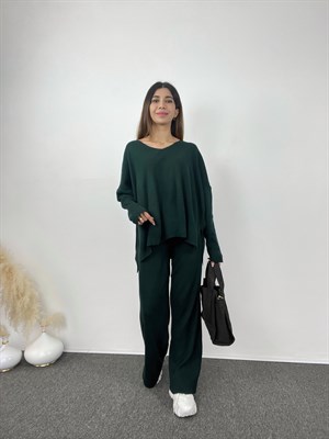 Koyu Yeşil Triko İkili Takım