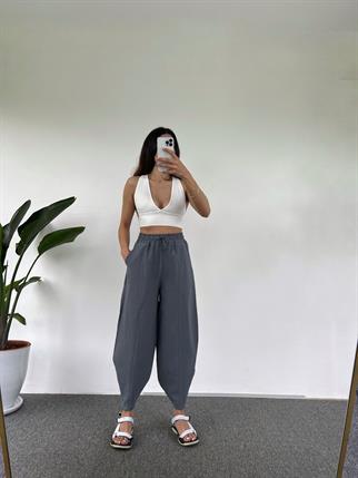 Larin Premium Gri Şalvar Pantolon